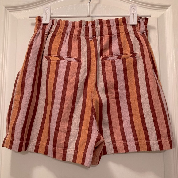 Anthropologie Pink & Orange Belted Stripe Shorts - size XS - Picture 4 of 8